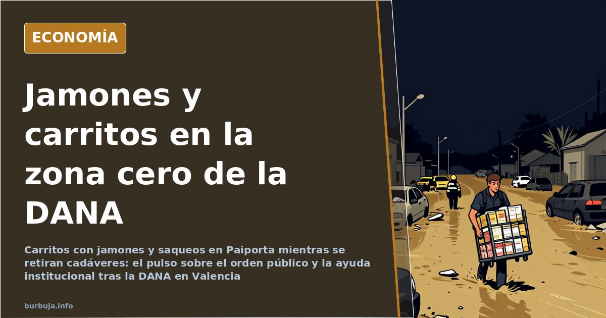 Saqueos en la zona cero de la DANA: jamones y carritos bajo el barro