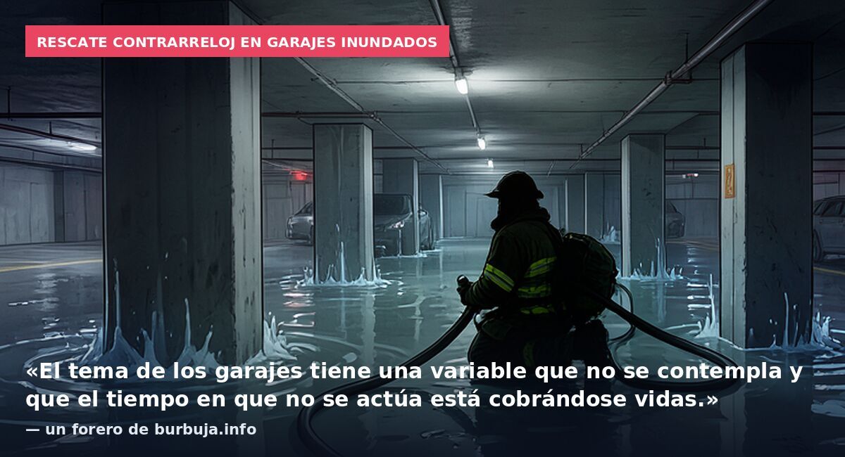 Rescate contrarreloj en garajes inundados: «El tema de los garajes tiene una variable que no se contempla y que el tiempo en que no se actúa está cobrándose vidas.» — un forero de burbuja.info