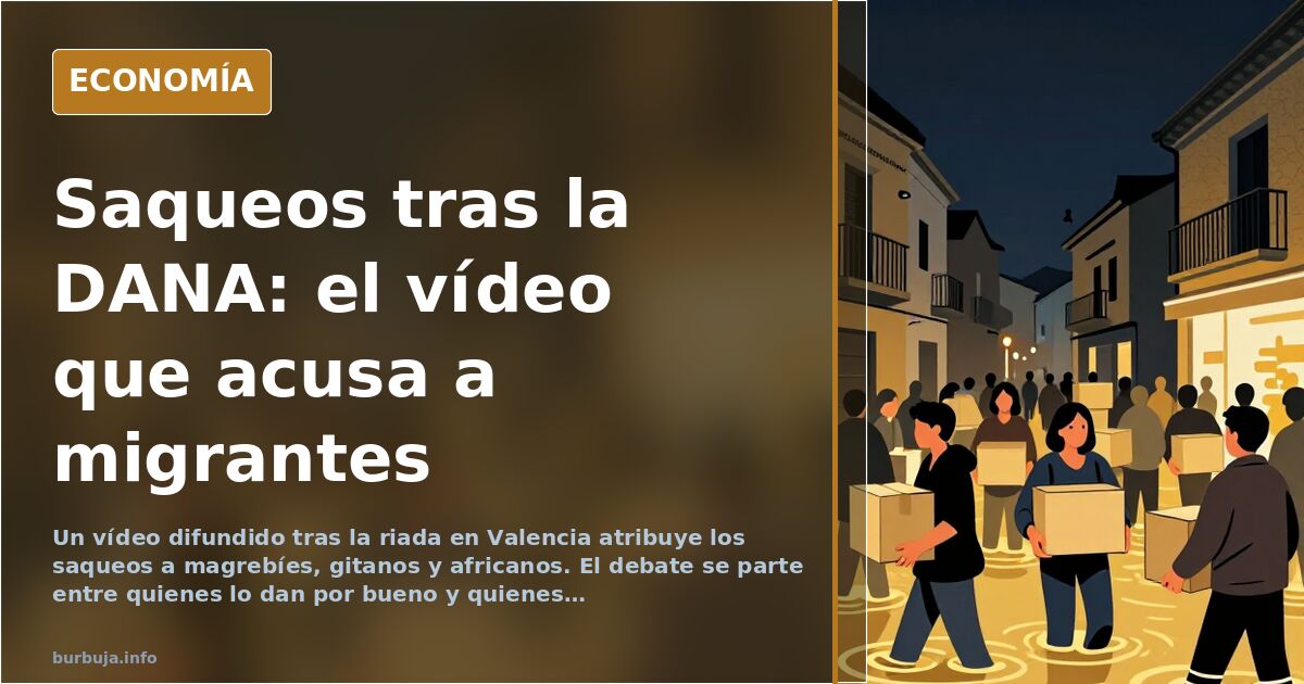 Saqueos en la DANA: el vídeo que señala a migrantes y gitanos