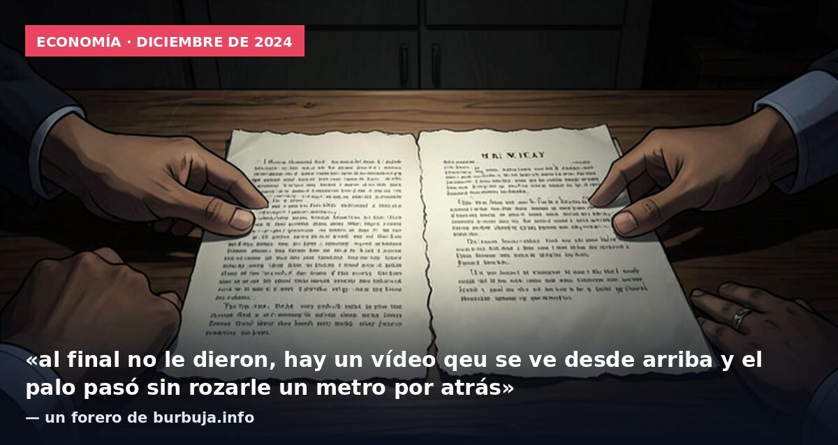 Economía · diciembre de 2024: «al final no le dieron, hay un vídeo qeu se ve desde arriba y el palo pasó sin rozarle un metro por atrás» — un forero de burbuja.info
