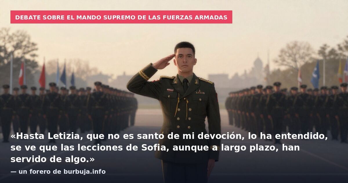 Debate sobre el mando supremo de las Fuerzas Armadas: «Hasta Letizia, que no es santo de mi devoción, lo ha entendido, se ve que las lecciones de Sofia, aunque a largo plazo, han servido de algo.» — un forero de burbuja.info