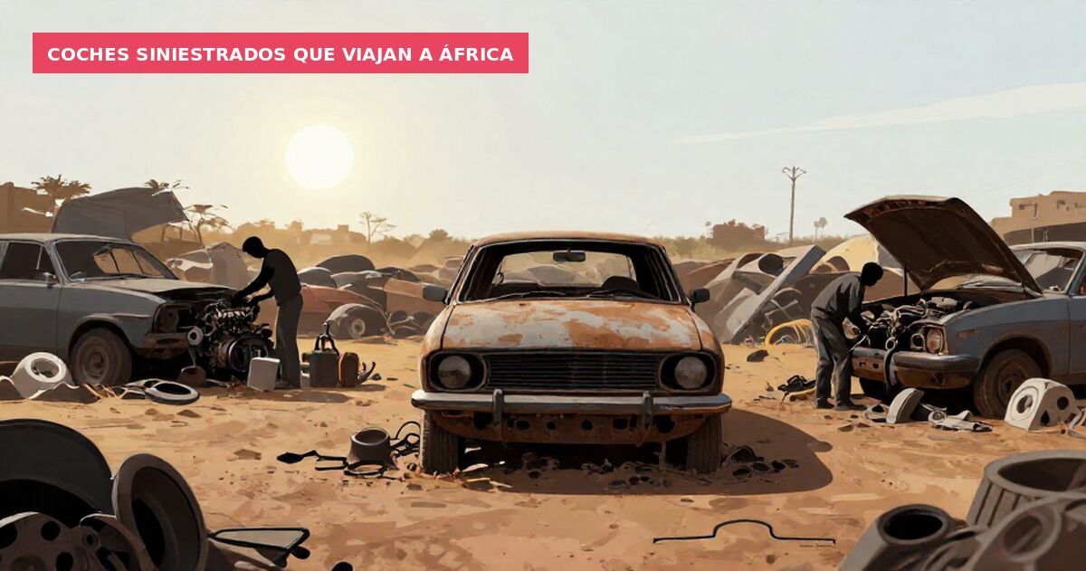 Coches siniestrados que viajan a África