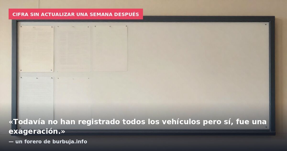 Cifra sin actualizar una semana después: «Todavía no han registrado todos los vehículos pero sí, fue una exageración.» — un forero de burbuja.info