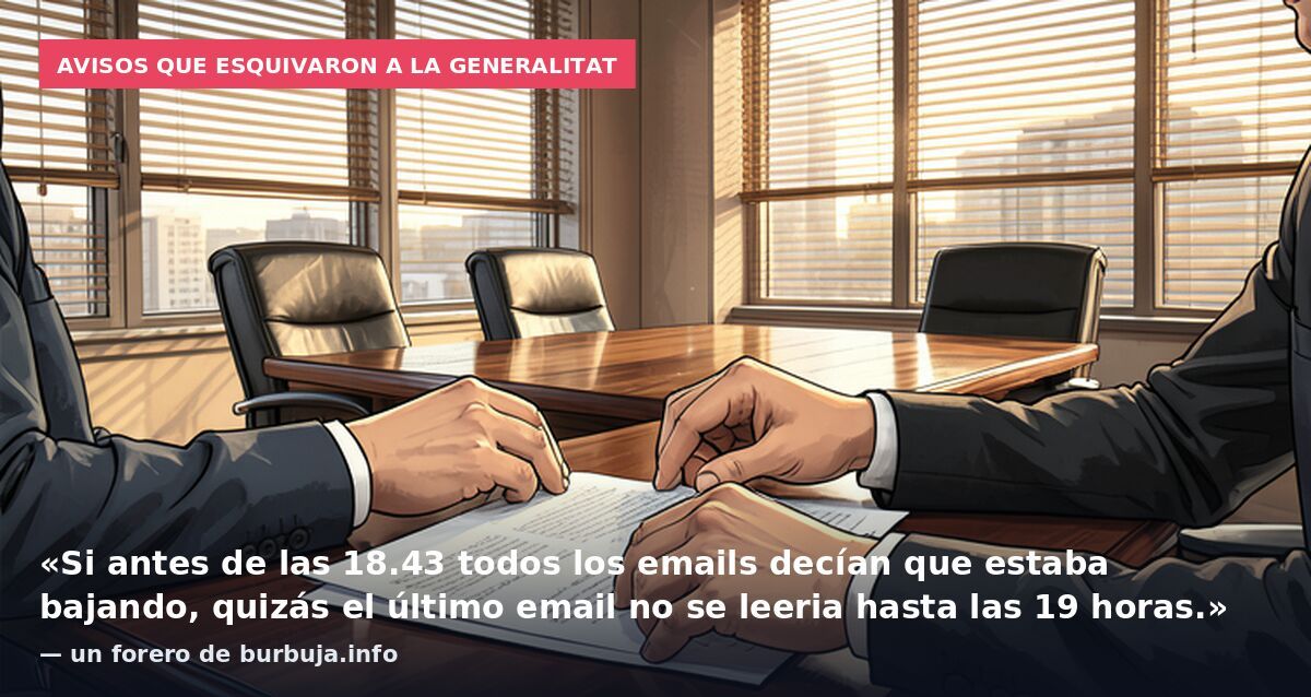 Avisos que esquivaron a la Generalitat: «Si antes de las 18.43 todos los emails decían que estaba bajando, quizás el último email no se leeria hasta las 19 horas.» — un forero de burbuja.info