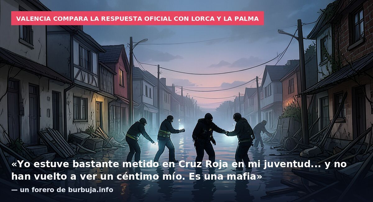 Valencia compara la respuesta oficial con Lorca y La Palma: «Yo estuve bastante metido en Cruz Roja en mi juventud... y no han vuelto a ver un céntimo mío. Es una mafia» — un forero de burbuja.info