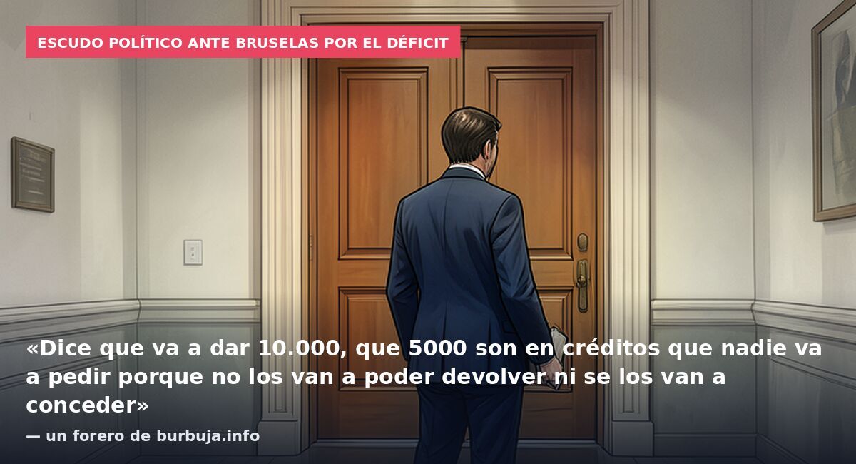 Escudo político ante Bruselas por el déficit: «Dice que va a dar 10.000, que 5000 son en créditos que nadie va a pedir porque no los van a poder devolver ni se los van a conceder» — un forero de burbuja.info