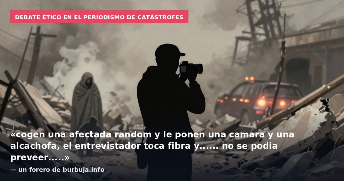 Debate ético en el periodismo de catástrofes: «cogen una afectada random y le ponen una camara y una alcachofa, el entrevistador toca fibra y...... no se podia preveer.....» — un forero de burbuja.info