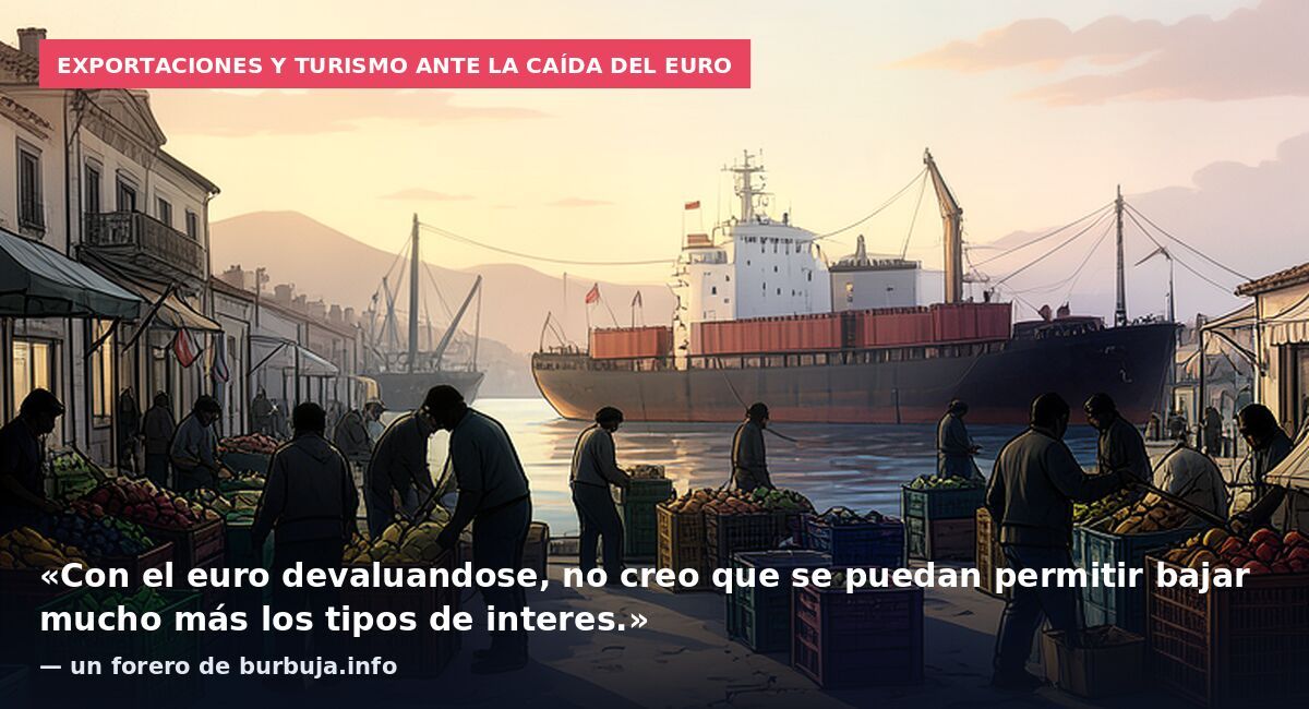 Exportaciones y turismo ante la caída del euro: «Con el euro devaluandose, no creo que se puedan permitir bajar mucho más los tipos de interes.» — un forero de burbuja.info
