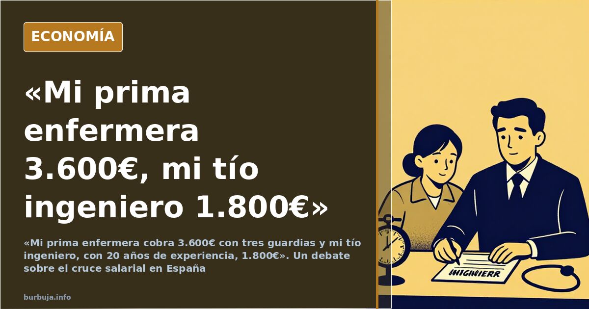 «Mi prima enfermera cobra 3.600€ y mi tío ingeniero 1.800€»