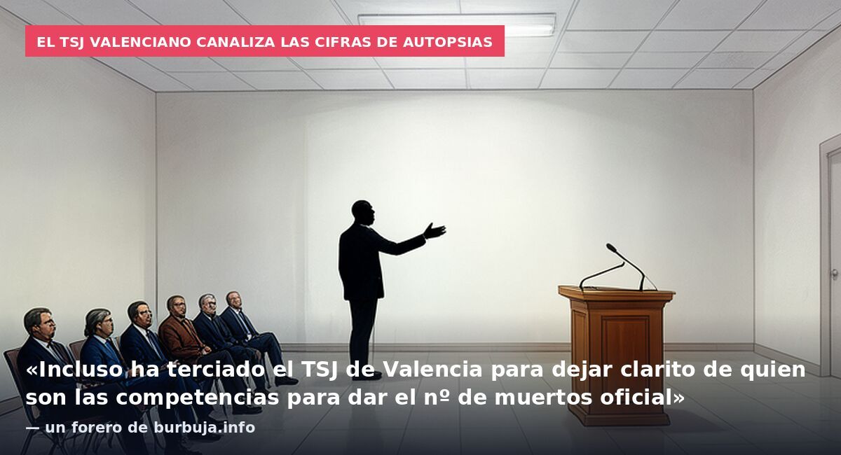 El TSJ valenciano canaliza las cifras de autopsias: «Incluso ha terciado el TSJ de Valencia para dejar clarito de quien son las competencias para dar el nº de muertos oficial» — un forero de burbuja.info