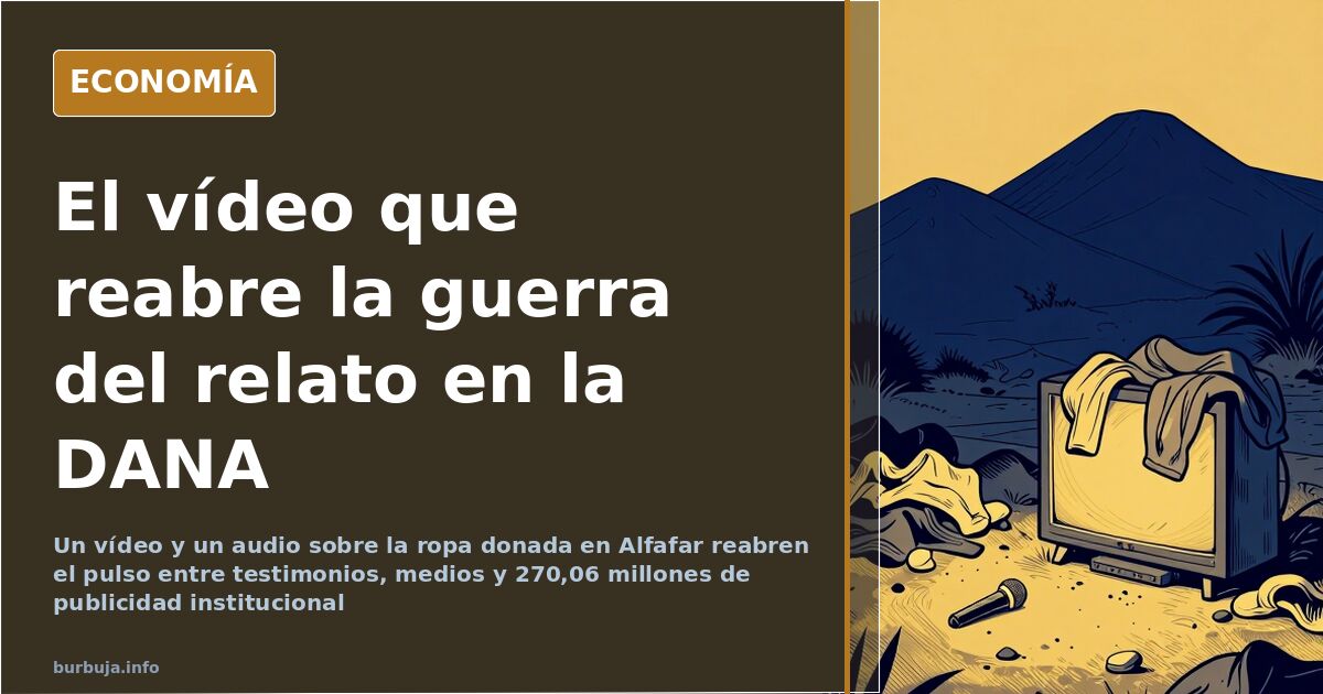 Pilas de ropa donada en Alfafar durante la DANA, ilustración editorial en azul marino y dorado