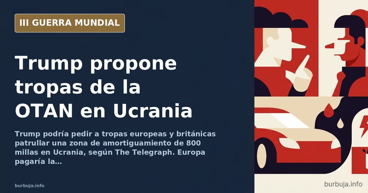 Mapa de Ucrania con una línea roja que marca la zona de amortiguamiento de 800 millas propuesta para tropas de la OTAN