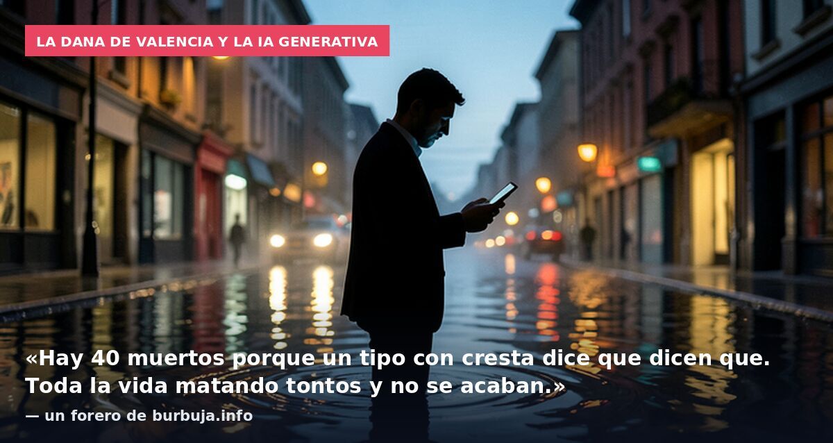 La DANA de Valencia y la IA generativa: «Hay 40 muertos porque un tipo con cresta dice que dicen que. Toda la vida matando tontos y no se acaban.» — un forero de burbuja.info