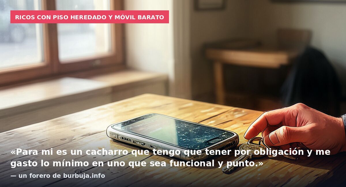 Ricos con piso heredado y móvil barato: «Para mi es un cacharro que tengo que tener por obligación y me gasto lo mínimo en uno que sea funcional y punto.» — un forero de burbuja.info