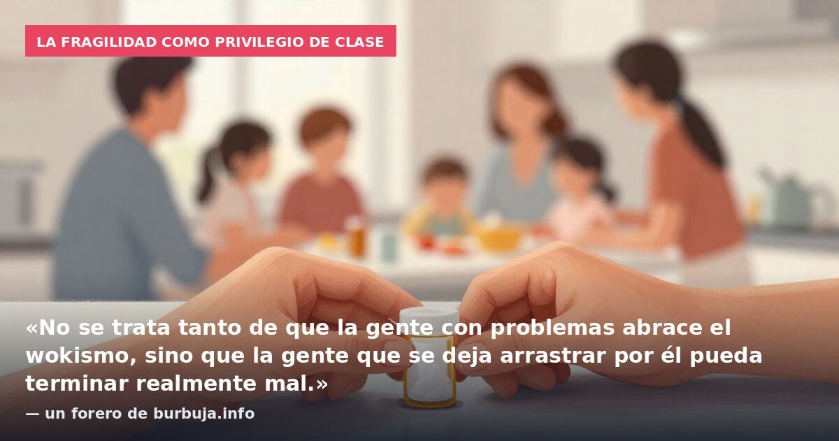 La fragilidad como privilegio de clase: «No se trata tanto de que la gente con problemas abrace el wokismo, sino que la gente que se deja arrastrar por él pueda terminar realmente mal.» — un forero de burbuja.info