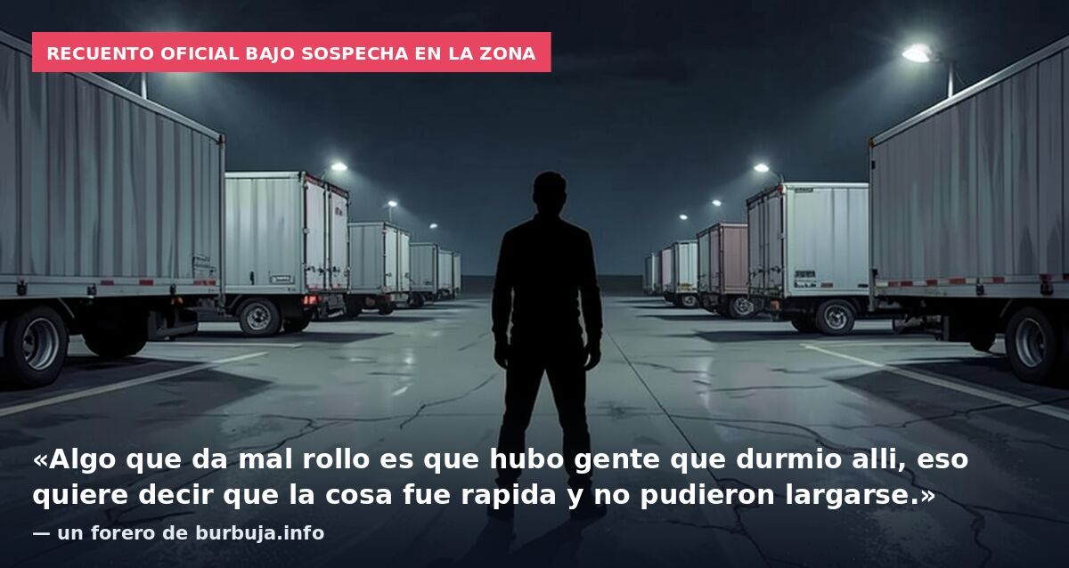 Recuento oficial bajo sospecha en la zona: «Algo que da mal rollo es que hubo gente que durmio alli, eso quiere decir que la cosa fue rapida y no pudieron largarse.» — un forero de burbuja.info