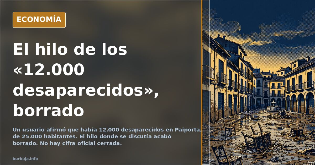 Un hilo sobre los «12.000 desaparecidos» en Paiporta, borrado