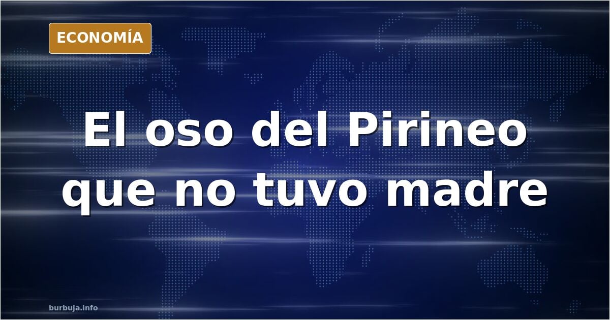 Ilustración editorial de un oso pardo junto a ovejas en un paisaje pirenaico, con un cartel de advertencia y un panal de abej