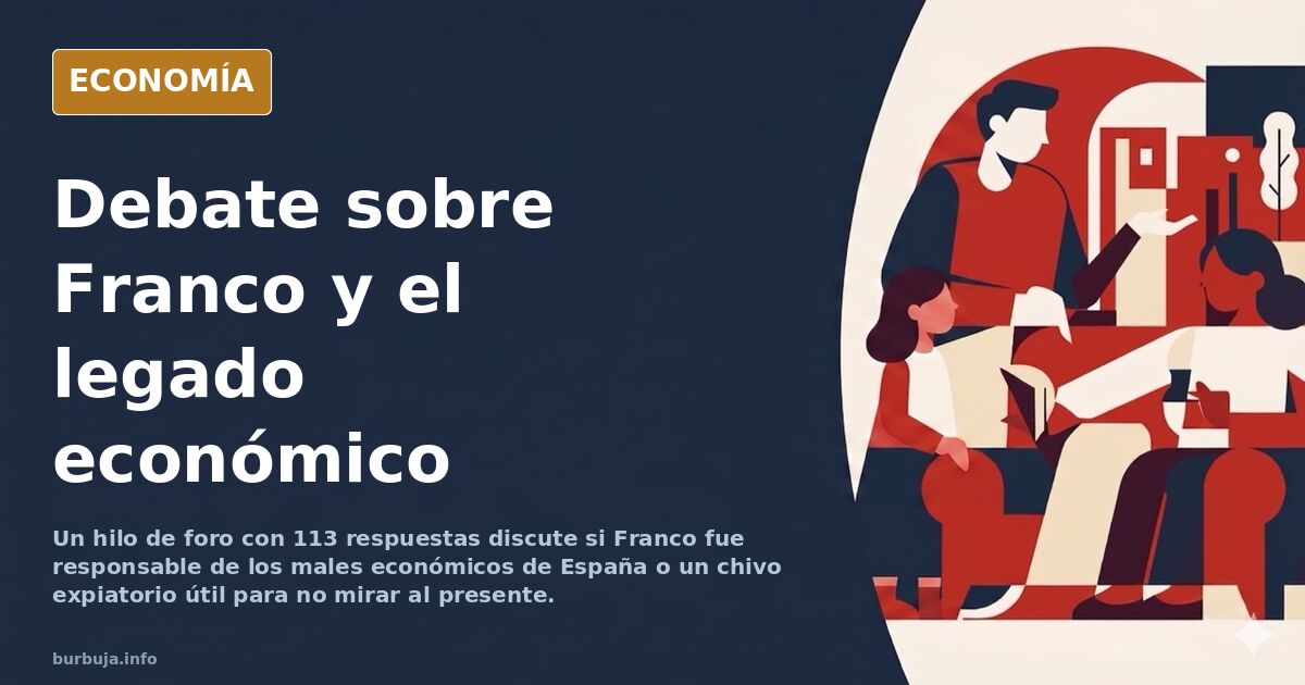 Ilustración editorial de un billete de banco antiguo con la efigie de Franco y una balanza desequilibrada sobre un mapa de Es
