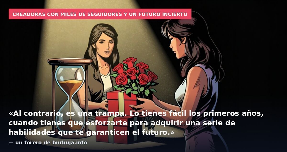 Creadoras con miles de seguidores y un futuro incierto: «Al contrario, es una trampa. Lo tienes fácil los primeros años, cuando tienes que esforzarte para adquirir una serie de habilidades que te garanticen el futuro.» — un forero de burbuja.info