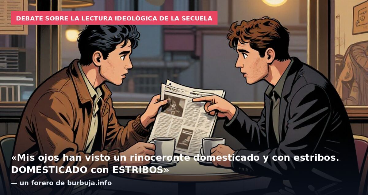 Debate sobre la lectura ideológica de la secuela: «Mis ojos han visto un rinoceronte domesticado y con estribos. DOMESTICADO con ESTRIBOS» — un forero de burbuja.info