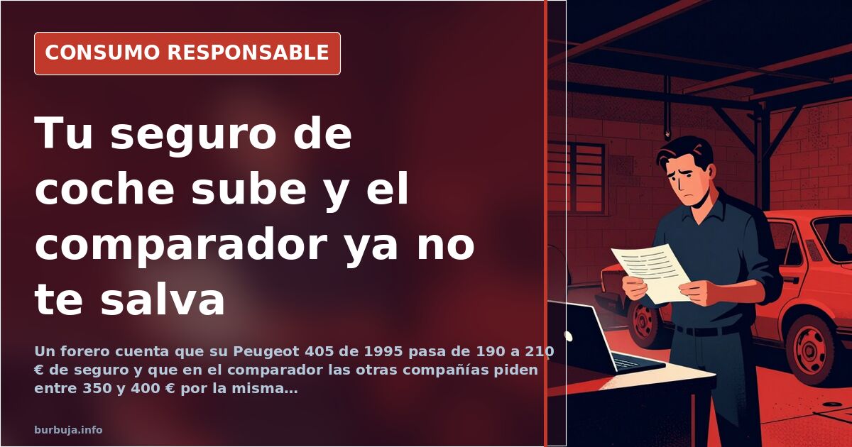 Seguros de coche: el 405 pasa de 190 a 210 € y el comparador ya no salva