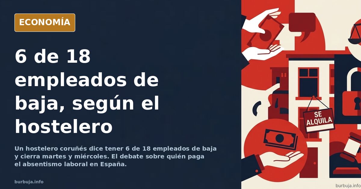 Interior de restaurante vacío con sillas apiladas sobre mesas y persiana a medio bajar, ilustración editorial sobre absentism