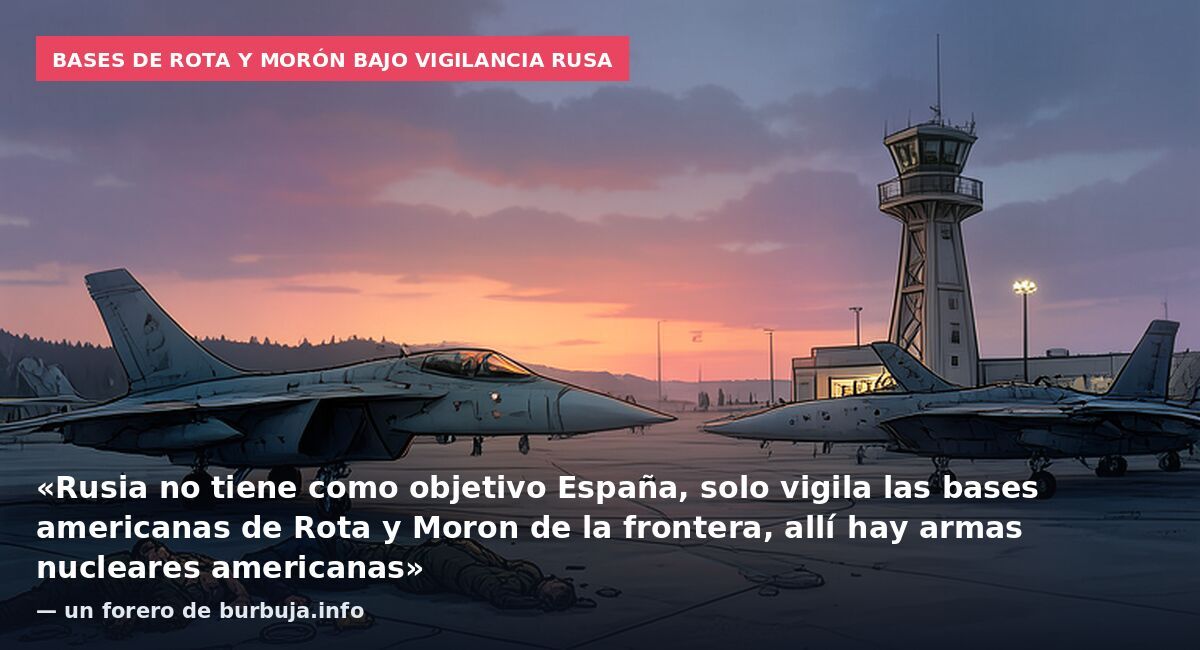 Bases de Rota y Morón bajo vigilancia rusa: «Rusia no tiene como objetivo España, solo vigila las bases americanas de Rota y Moron de la frontera, allí hay armas nucleares americanas» — un forero de burbuja.info