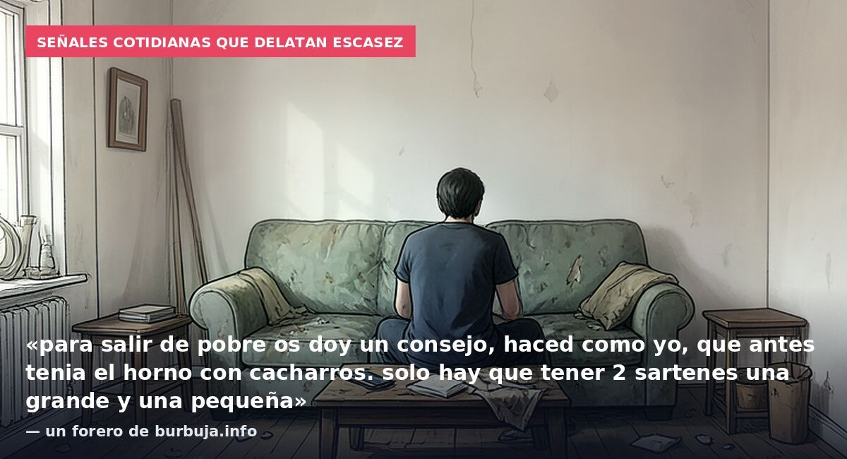 Señales cotidianas que delatan escasez: «para salir de pobre os doy un consejo, haced como yo, que antes tenia el horno con cacharros. solo hay que tener 2 sartenes una grande y una pequeña» — un forero de burbuja.info