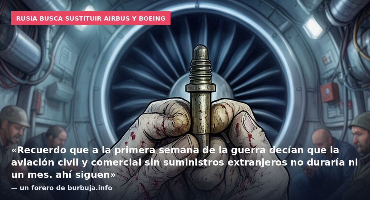 Rusia busca sustituir Airbus y Boeing: «Recuerdo que a la primera semana de la guerra decían que la aviación civil y comercial sin suministros extranjeros no duraría ni un mes. ahí siguen» — un forero de burbuja.info