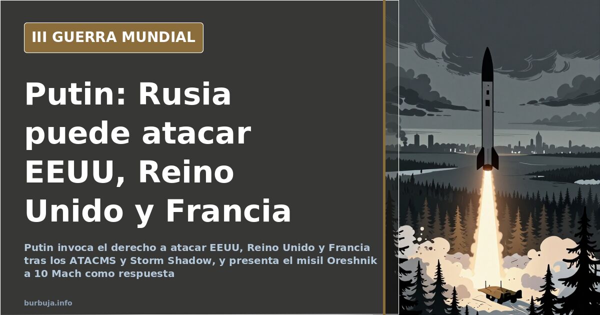 Mapa desaturado de Europa del Este con trayectorias de misiles y siluetas de lanzaderas, humo lejano en el horizonte
