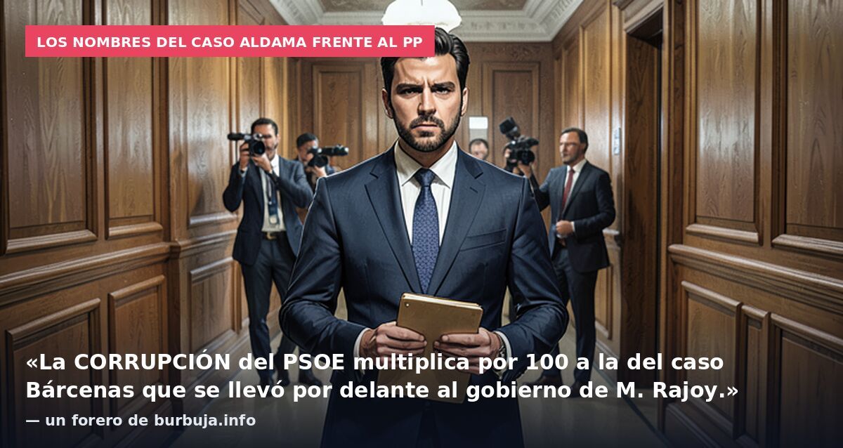 Los nombres del caso Aldama frente al PP: «La CORRUPCIÓN del PSOE multiplica por 100 a la del caso Bárcenas que se llevó por delante al gobierno de M. Rajoy.» — un forero de burbuja.info