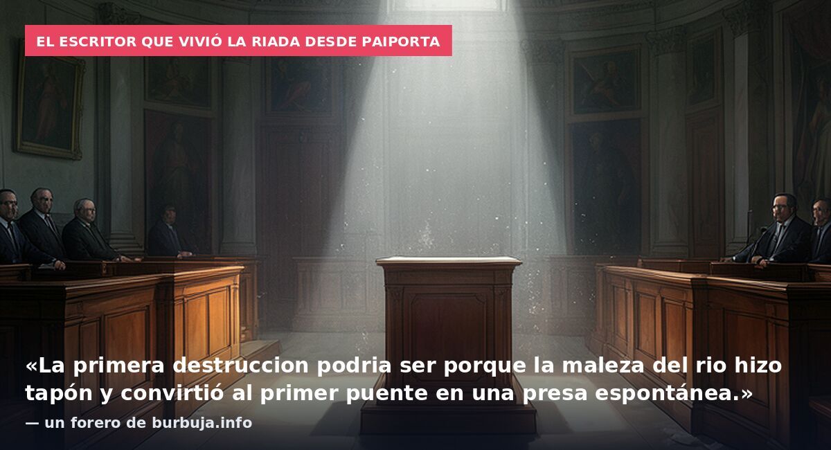 El escritor que vivió la riada desde Paiporta: «La primera destruccion podria ser porque la maleza del rio hizo tapón y convirtió al primer puente en una presa espontánea.» — un forero de burbuja.info