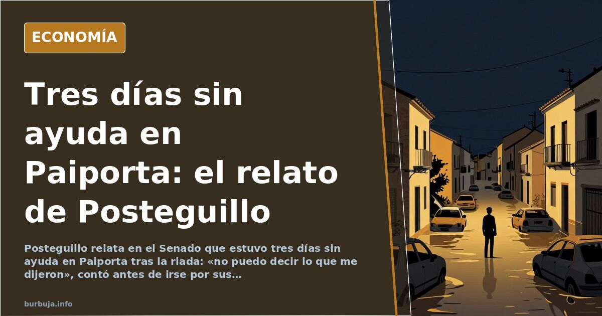 Ilustración editorial de un barranco desbordado al amanecer con un puente roto y una silueta solitaria observando la crecida