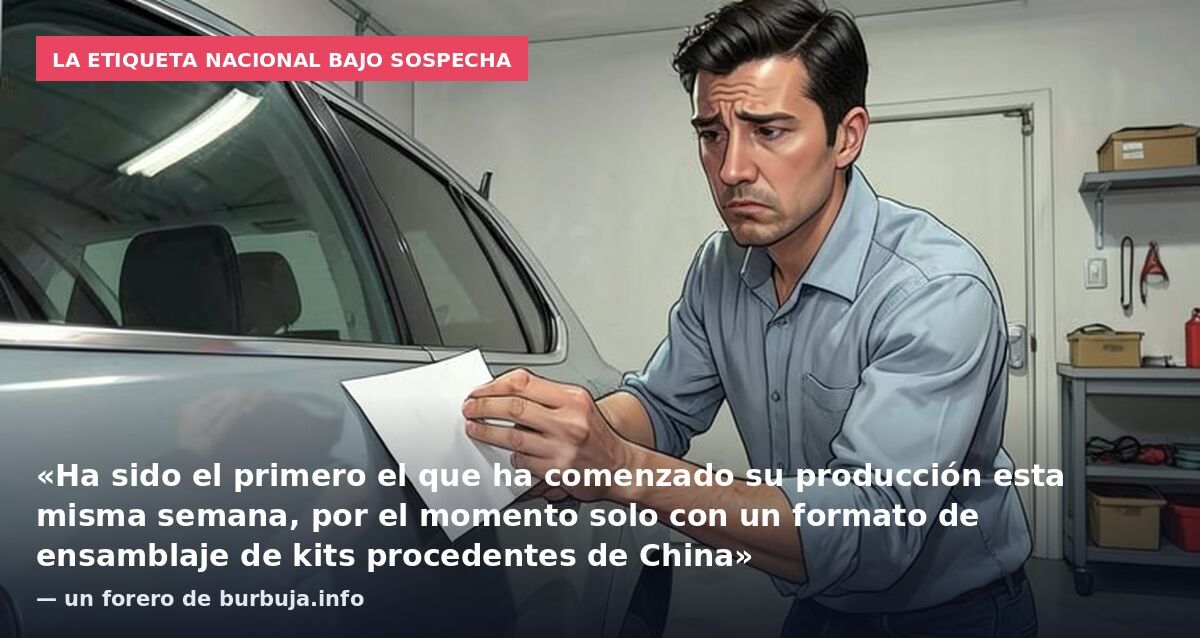 La etiqueta nacional bajo sospecha: «Ha sido el primero el que ha comenzado su producción esta misma semana, por el momento solo con un formato de ensamblaje de kits procedentes de China» — un forero de burbuja.info