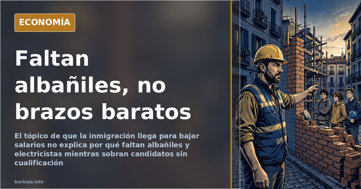 Ilustración editorial de un andamio vacío junto a herramientas de construcción en tonos azul marino y dorado