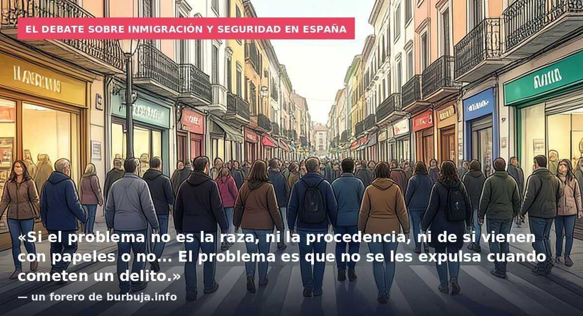 El debate sobre inmigración y seguridad en España: «Si el problema no es la raza, ni la procedencia, ni de si vienen con papeles o no... El problema es que no se les expulsa cuando cometen un delito.» — un forero de burbuja.info