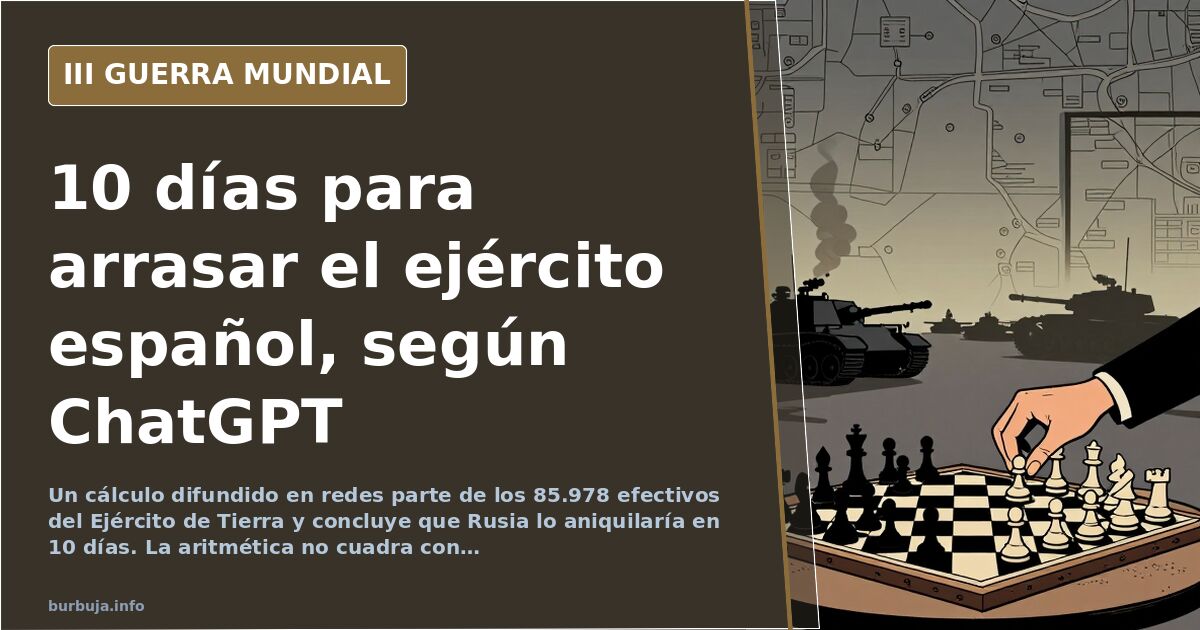 Un cálculo viral atribuye a Rusia aniquilar al Ejército español en 10 días