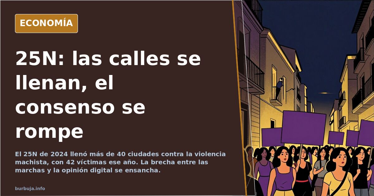 Mujeres con pancartas durante la manifestación del 25N en Madrid contra la violencia machista