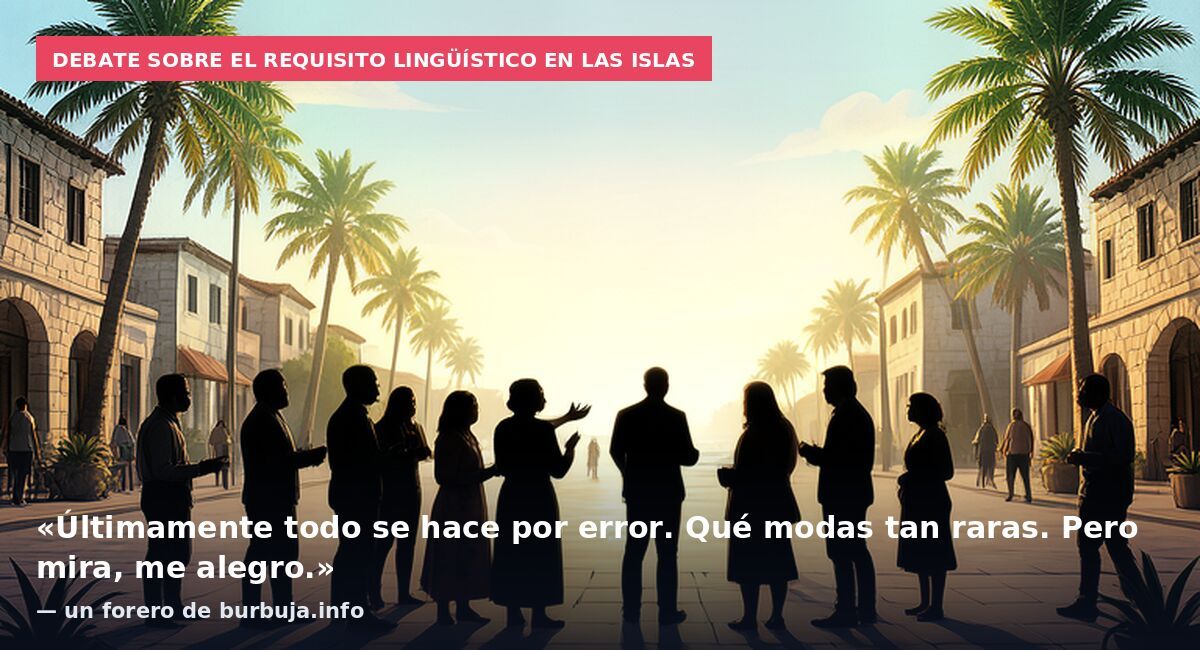 Debate sobre el requisito lingüístico en las islas: «Últimamente todo se hace por error. Qué modas tan raras. Pero mira, me alegro.» — un forero de burbuja.info