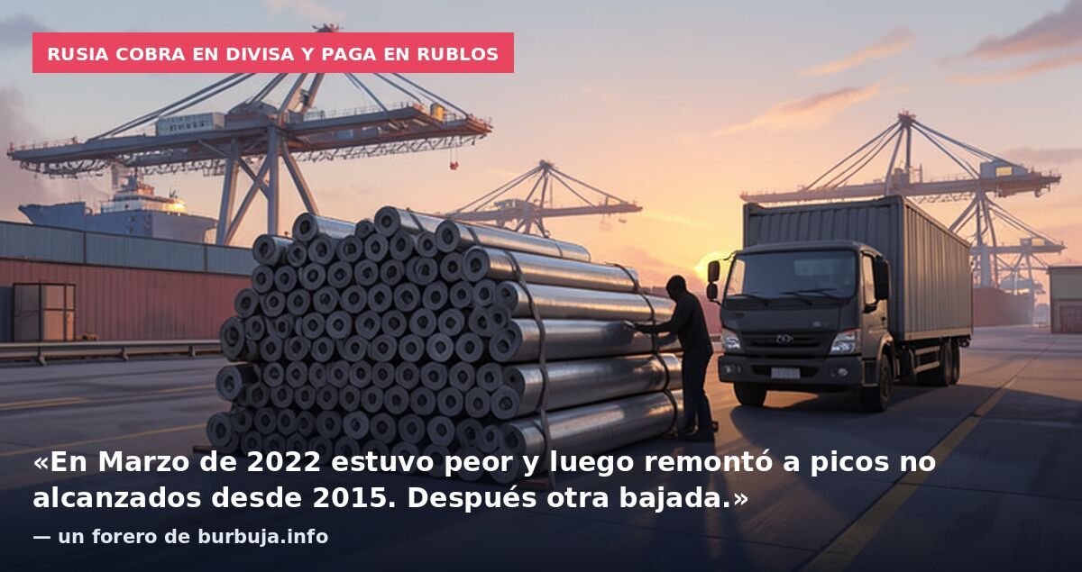 Rusia cobra en divisa y paga en rublos: «En Marzo de 2022 estuvo peor y luego remontó a picos no alcanzados desde 2015. Después otra bajada.» — un forero de burbuja.info