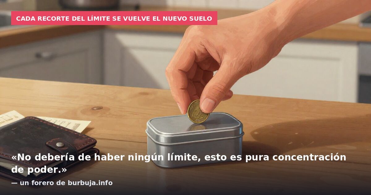 Cada recorte del límite se vuelve el nuevo suelo: «No debería de haber ningún límite, esto es pura concentración de poder.» — un forero de burbuja.info