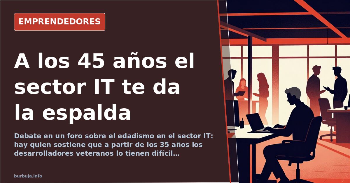 Desarrollador veterano frente a una pantalla de código, reflejando el edadismo en el sector tecnológico español
