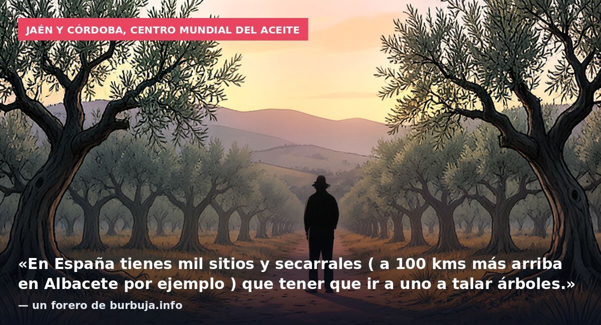 Jaén y Córdoba, centro mundial del aceite: «En España tienes mil sitios y secarrales ( a 100 kms más arriba en Albacete por ejemplo ) que tener que ir a uno a talar árboles.» — un forero de burbuja.info