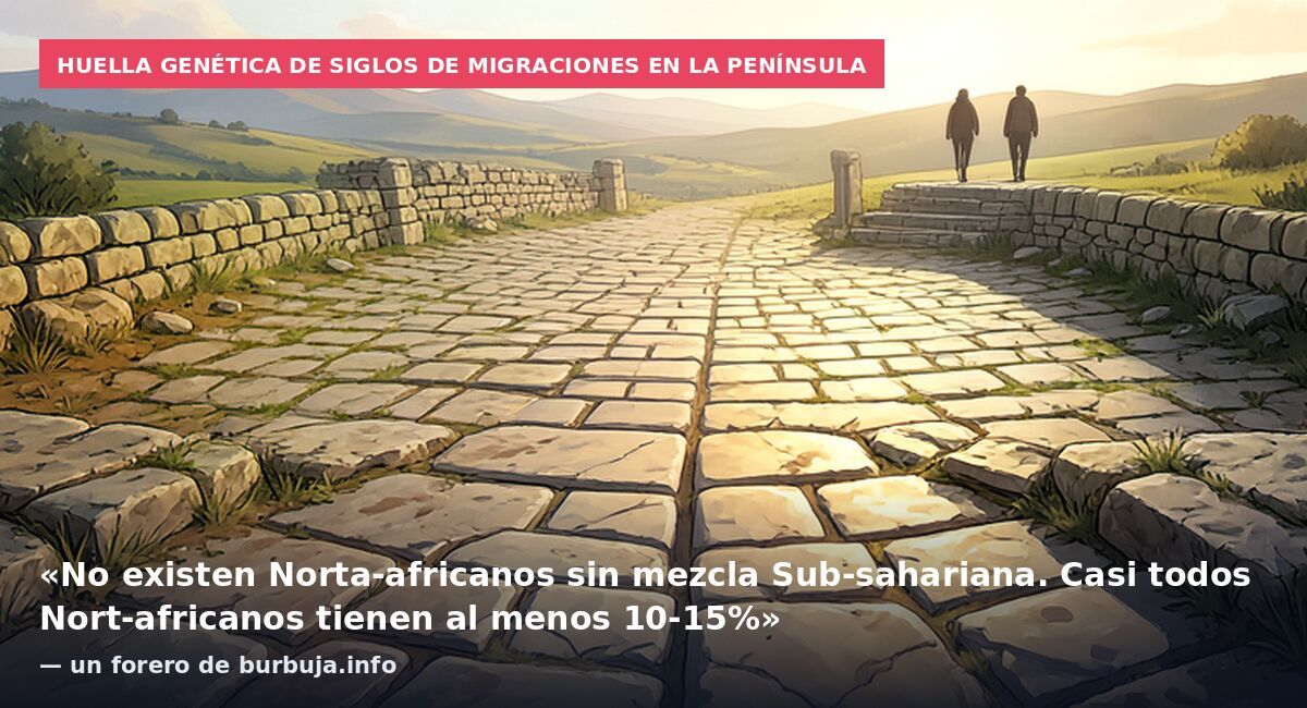 Huella genética de siglos de migraciones en la península: «No existen Norta-africanos sin mezcla Sub-sahariana. Casi todos Nort-africanos tienen al menos 10-15%» — un forero de burbuja.info