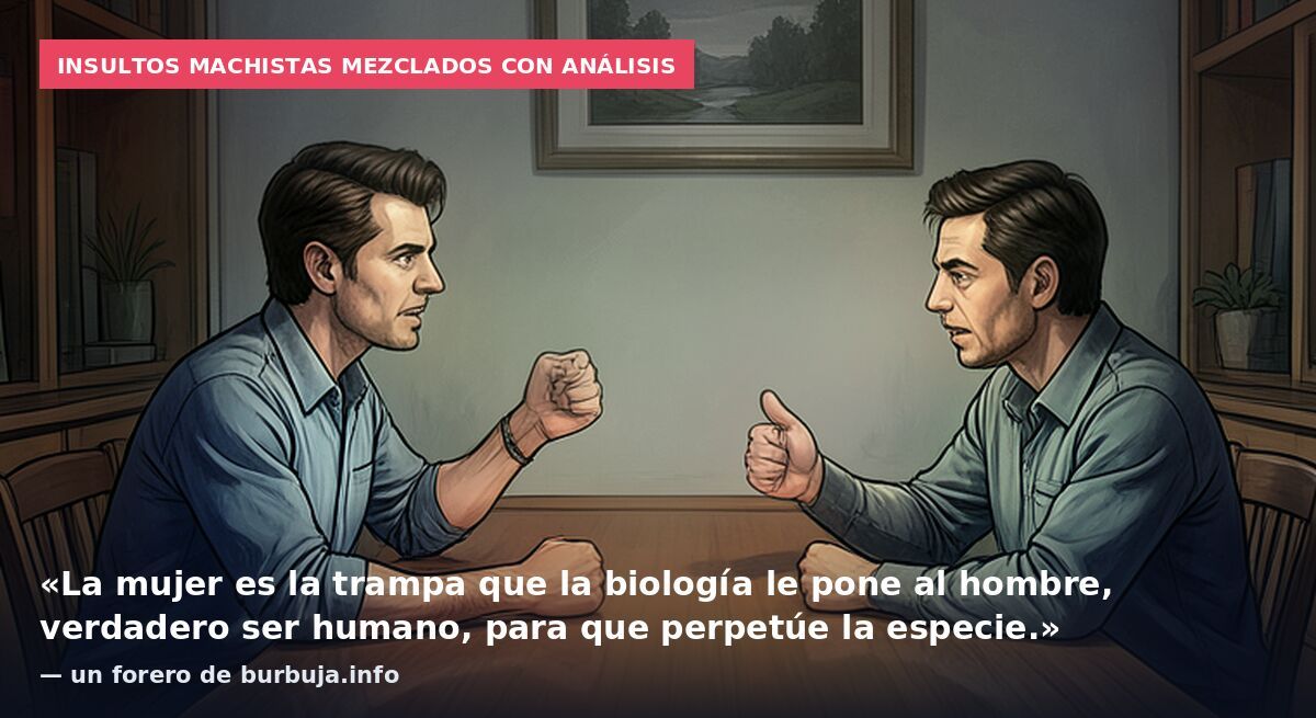 Insultos machistas mezclados con análisis: «La mujer es la trampa que la biología le pone al hombre, verdadero ser humano, para que perpetúe la especie.» — un forero de burbuja.info