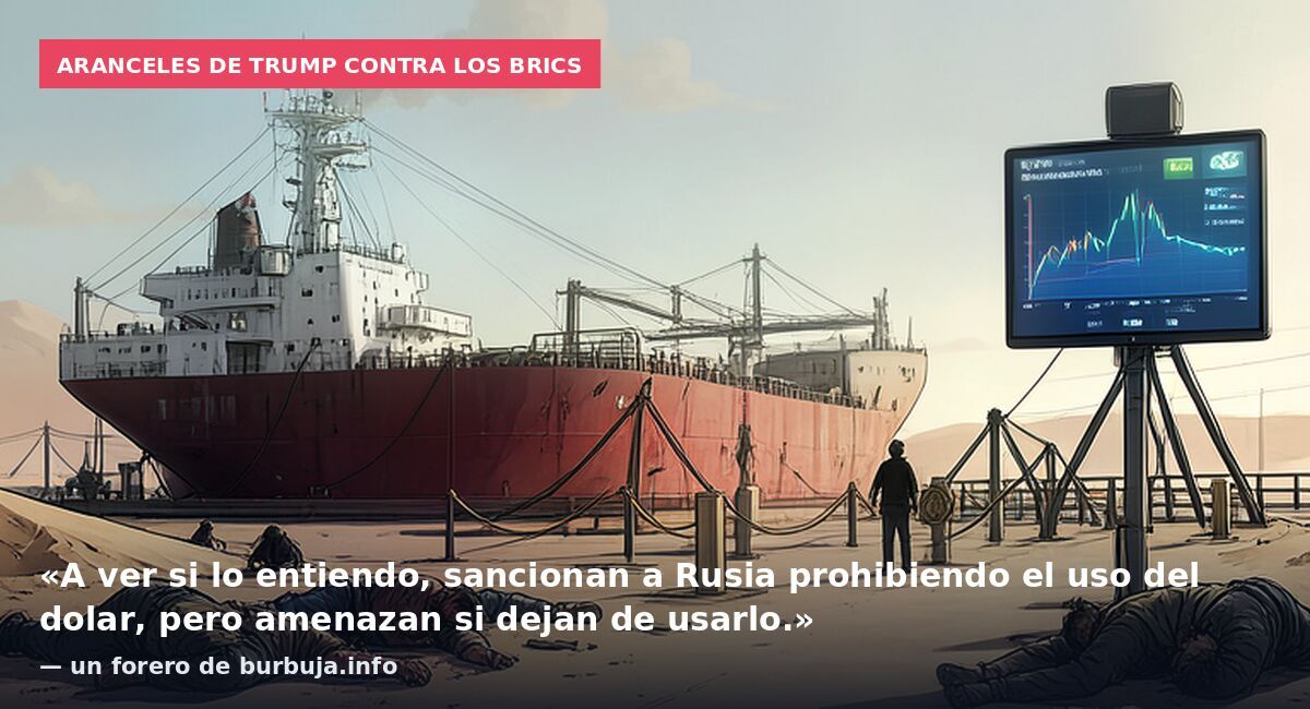 Aranceles de Trump contra los BRICS: «A ver si lo entiendo, sancionan a Rusia prohibiendo el uso del dolar, pero amenazan si dejan de usarlo.» — un forero de burbuja.info