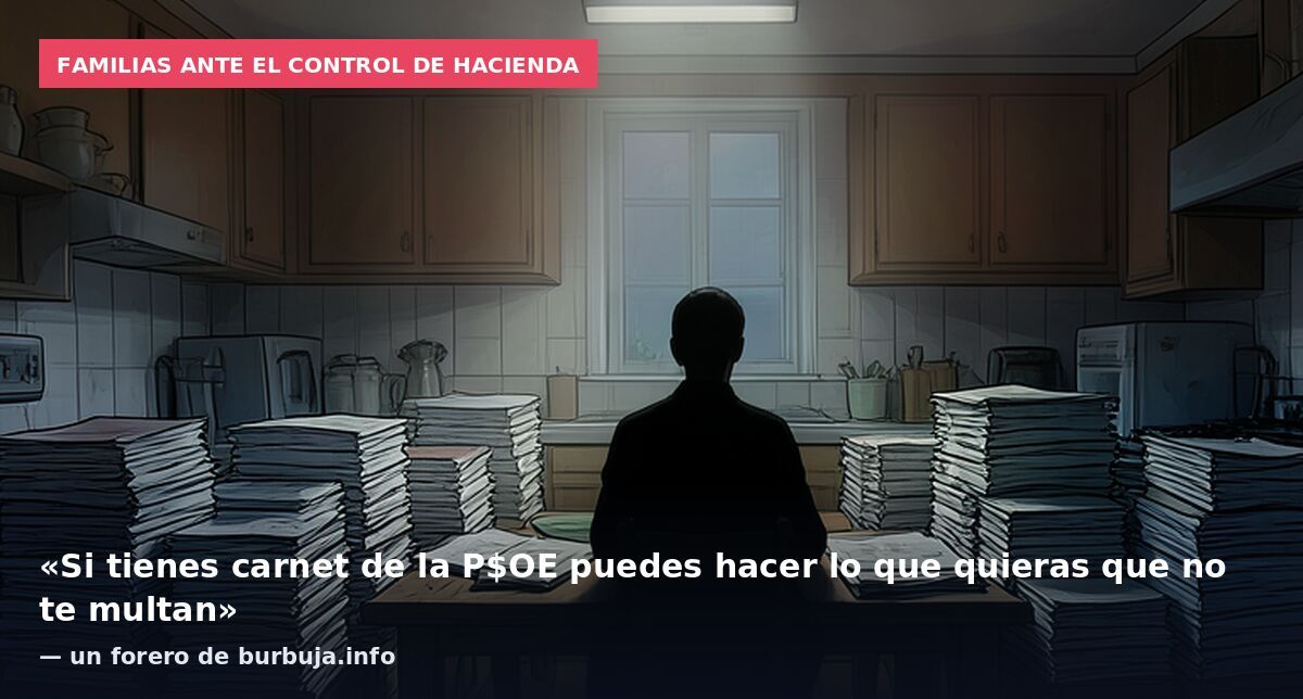 Familias ante el control de Hacienda: «Si tienes carnet de la P$OE puedes hacer lo que quieras que no te multan» — un forero de burbuja.info