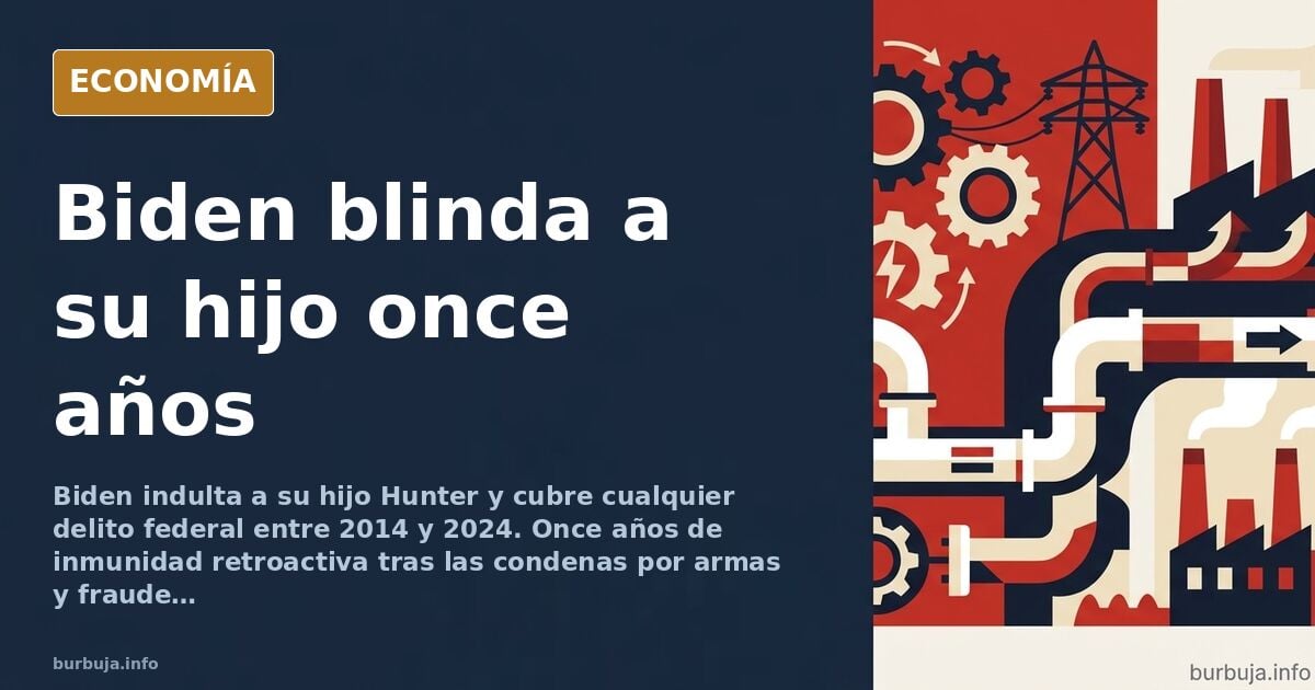 Ilustración editorial de un documento de indulto presidencial sobre un escritorio con una pluma estilográfica y un sello dora