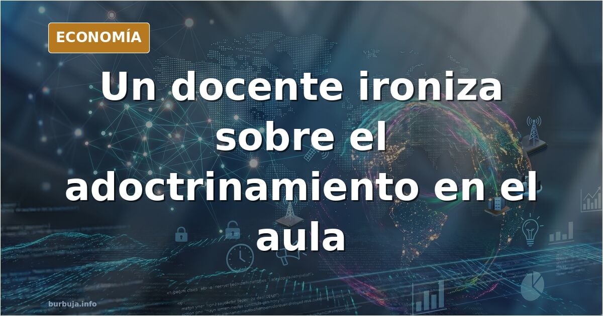 Ilustración editorial de un aula vacía con pupitres y una pizarra, símbolo del debate sobre adoctrinamiento y voto joven